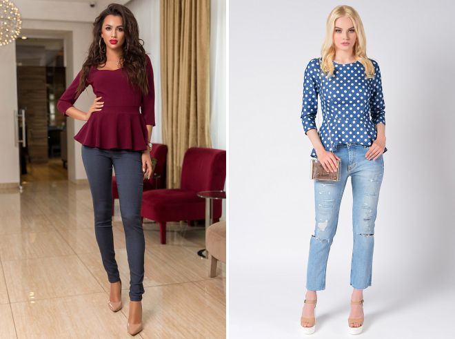 джинсы с кофтой с баской джинсы с кофтой с баской