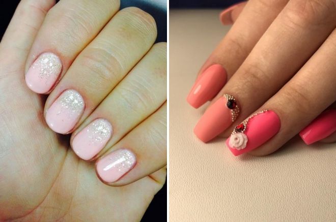 маникюр под коралловое платье маникюр под коралловое платье