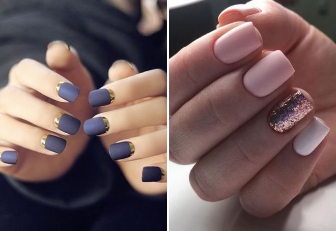 матовый маникюр с фольгой матовый маникюр с фольгой