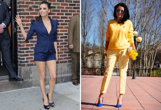 с чем носить синие туфли с чем носить синие туфли