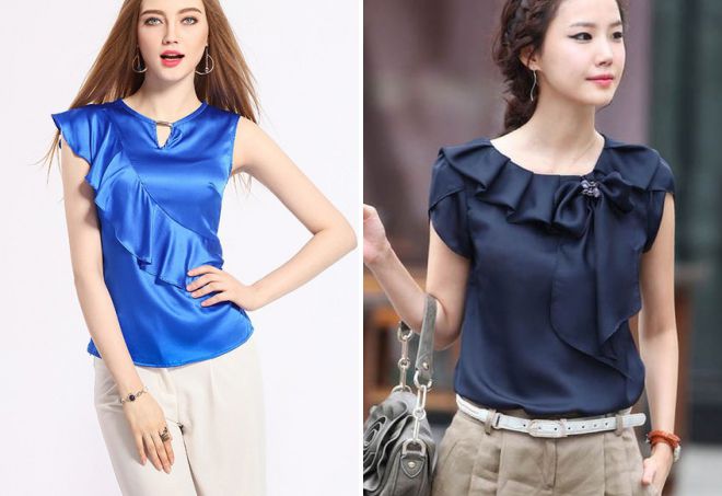 шелковые блузки с рюшами шелковые блузки с рюшами