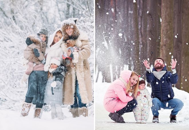 зимняя семейная фотосессия на улице зимняя семейная фотосессия на улице