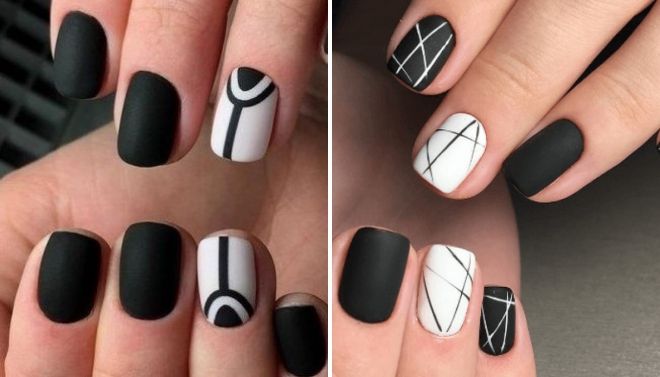 черно белый матовый маникюр черно белый матовый маникюр