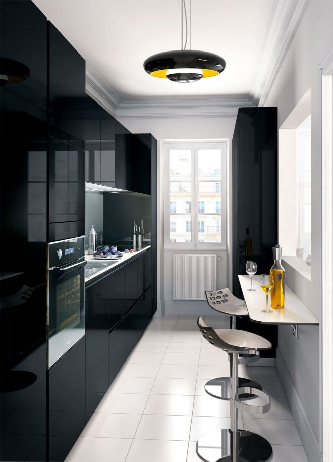 дизайн маленькой черной кухни дизайн маленькой черной кухни