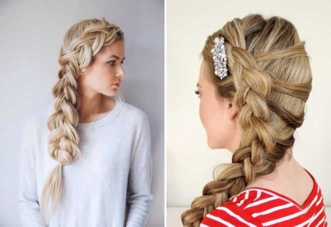 французская коса на бок французская коса на бок