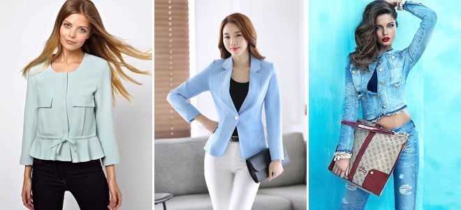 Голубой пиджак с джинсами Голубой пиджак с джинсами