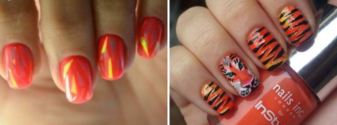 идеи оранжевого маникюра идеи оранжевого маникюра