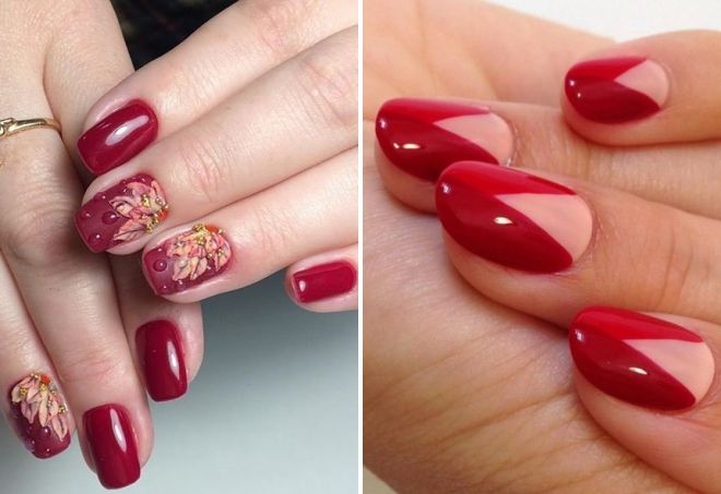 красный осенний маникюр красный осенний маникюр
