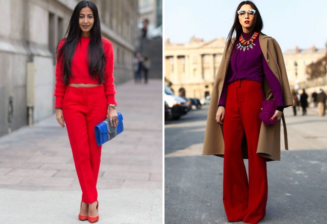 образ с красными брюками образ с красными брюками