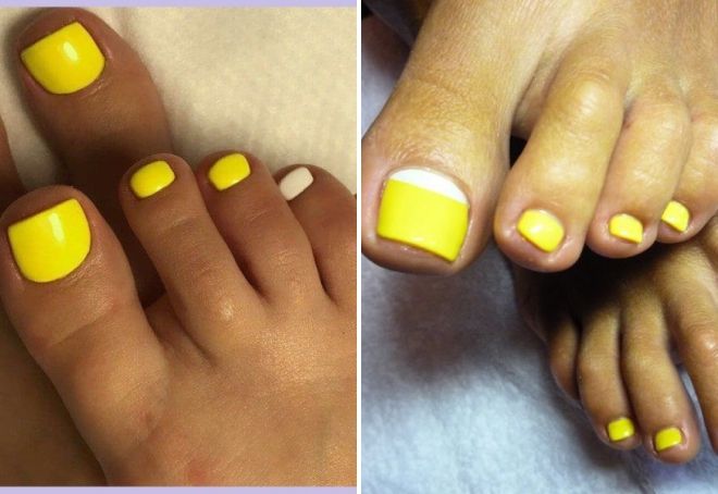 Педикюр желтого цвета Педикюр желтого цвета