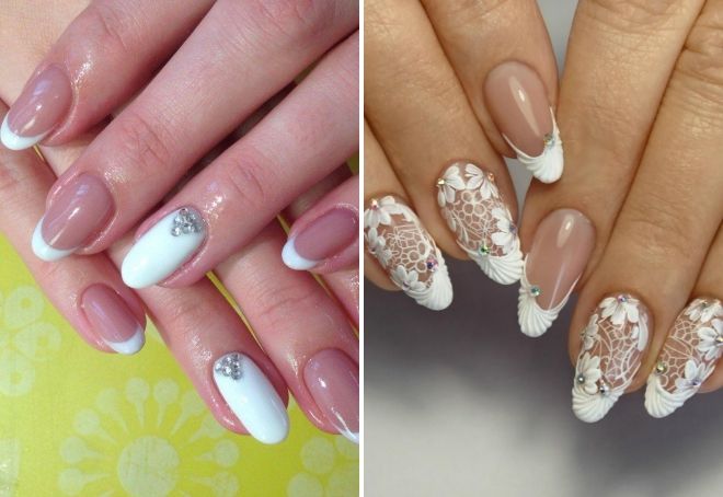 белый френч на овальных ногтях белый френч на овальных ногтях