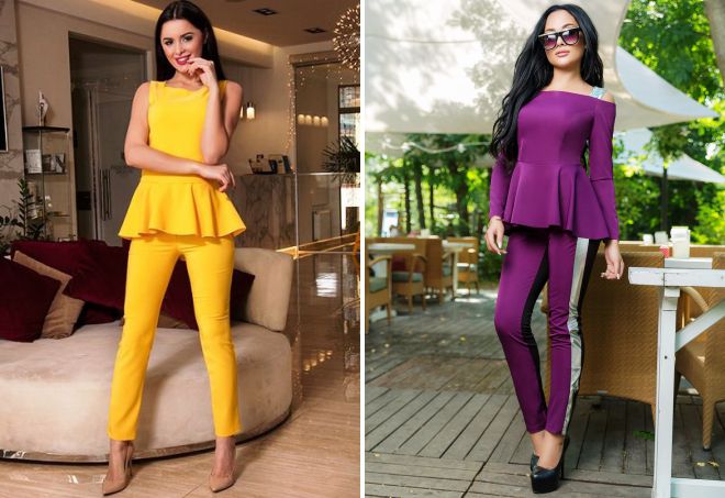 костюм кофта с баской и брюки костюм кофта с баской и брюки