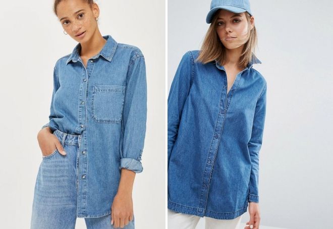 женская джинсовая рубашка оверсайз женская джинсовая рубашка оверсайз
