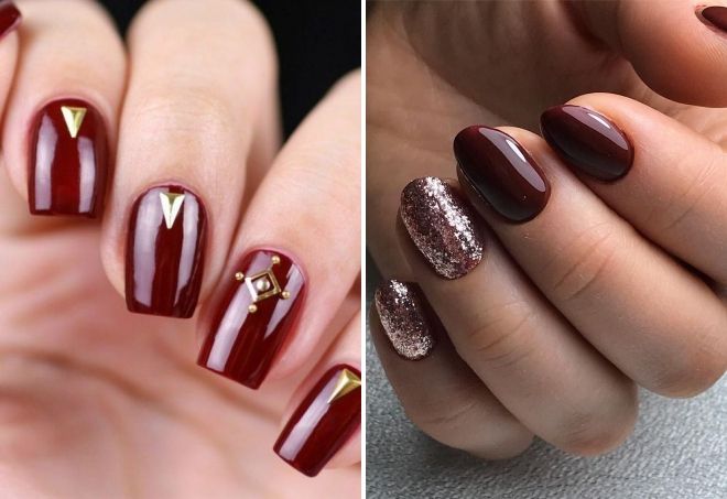 бордовый маникюр с дизайном 2019 бордовый маникюр с дизайном 2019