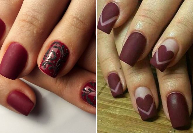 матовый бордовый маникюр 2019 матовый бордовый маникюр 2019