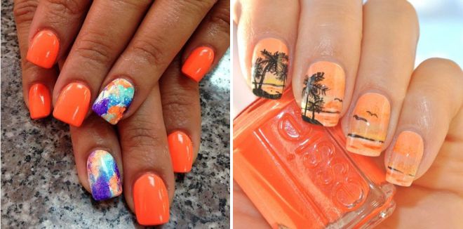 оранжевый маникюр 2017 оранжевый маникюр 2017