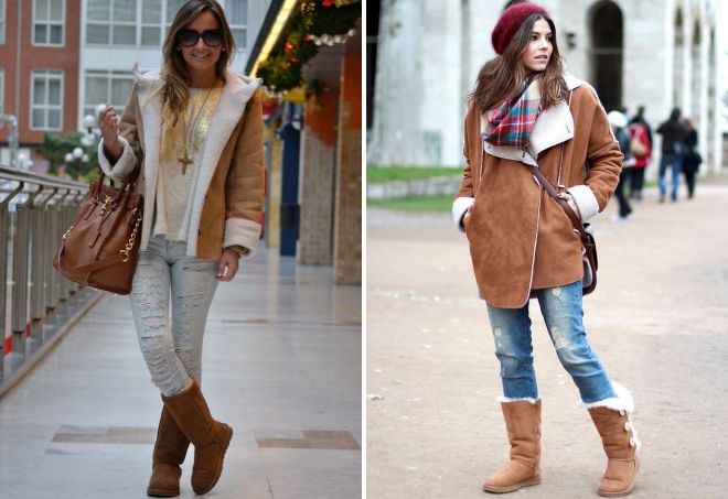 коричневые угги с дубленкой коричневые угги с дубленкой