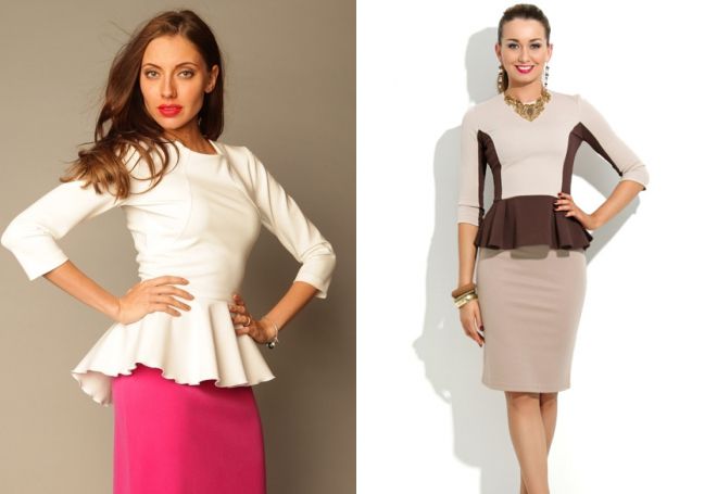 трикотажная блузка с баской трикотажная блузка с баской