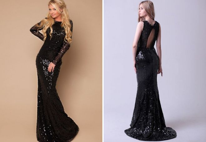 черное платье с пайетками черное платье с пайетками
