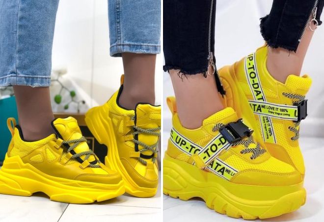 модные желтые кроссовки модные желтые кроссовки