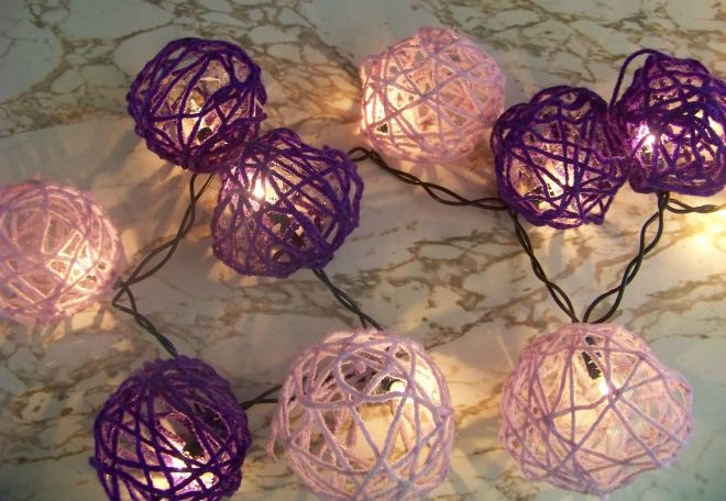 гирлянда из шаров из ниток гирлянда из шаров из ниток