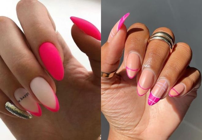 фото25 неоновый розовый френч