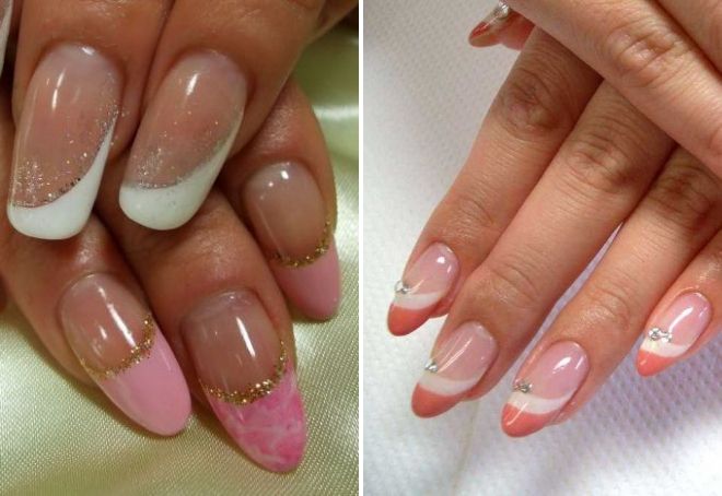 косой френч на овальных ногтях косой френч на овальных ногтях