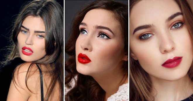 Дневной макияж с красной помадой Дневной макияж с красной помадой