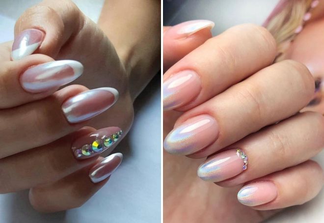 маникюр френч на овальные ногти с втиркой маникюр френч на овальные ногти с втиркой