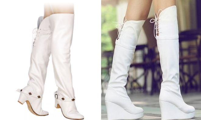 белые ботфорты белые ботфорты