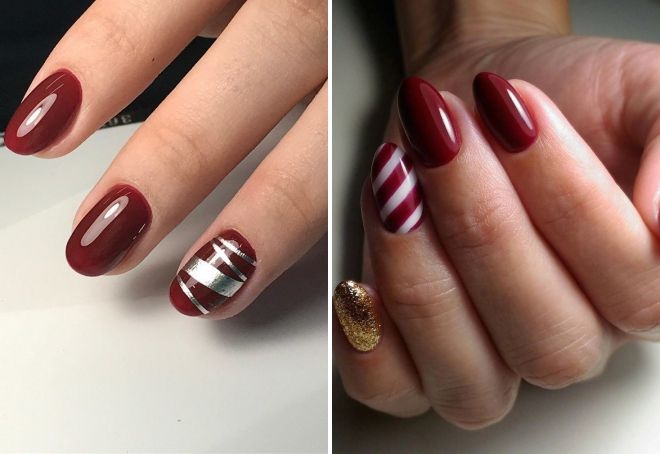 бордовый маникюр с полосками бордовый маникюр с полосками