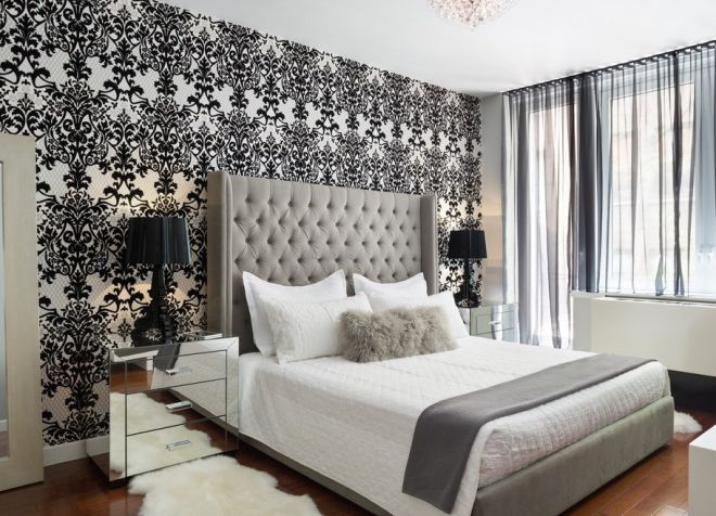 черно белый интерьер спальни черно белый интерьер спальни
