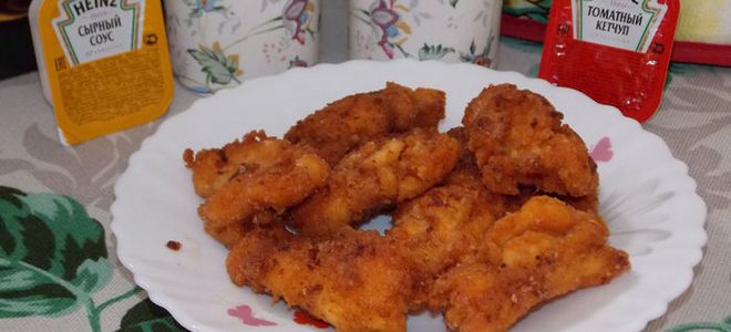 наггетсы в кляре на сковороде наггетсы в кляре на сковороде