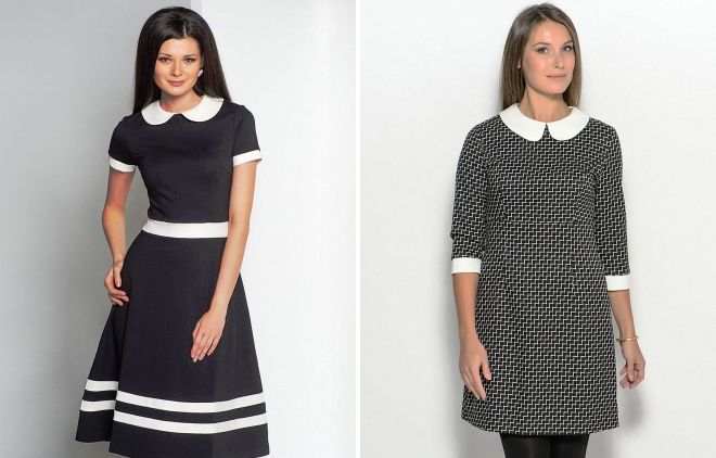 платье с белым круглым воротником платье с белым круглым воротником