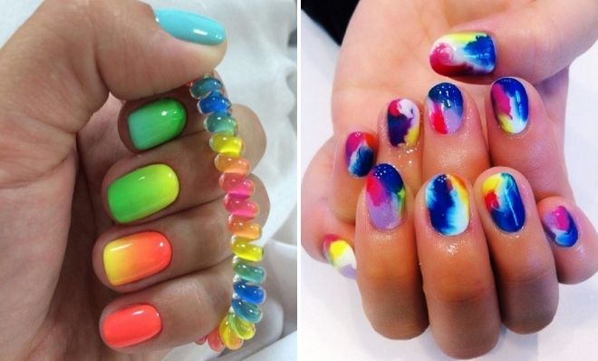 радужный маникюр на короткие ногти радужный маникюр на короткие ногти