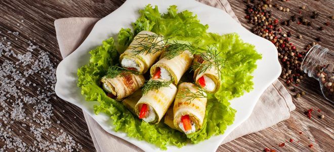 рулетики из кабачков с творожным сыром рулетики из кабачков с творожным сыром