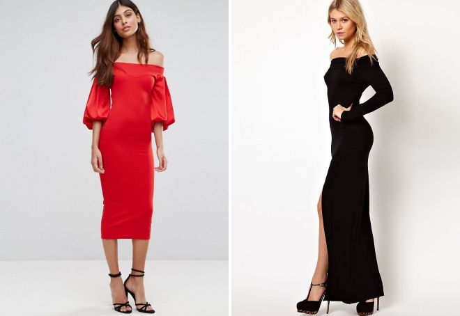 вечернее платье с открытыми плечами и рукавами вечернее платье с открытыми плечами и рукавами