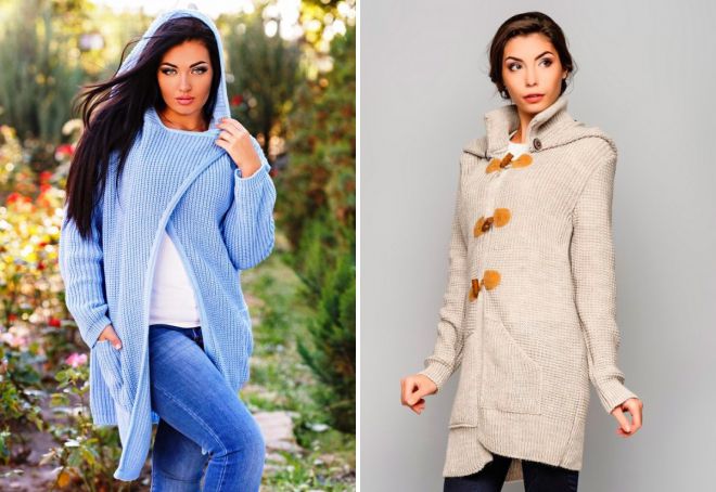 вязаный кардиган с капюшоном вязаный кардиган с капюшоном