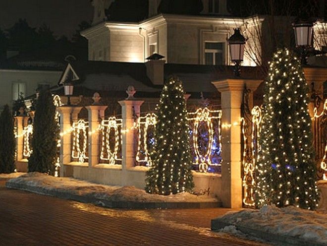 украшение улицы гирляндой украшение улицы гирляндой