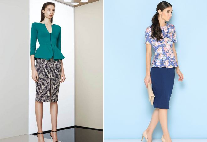 юбка карандаш и блузка с баской юбка карандаш и блузка с баской