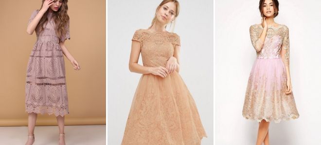 Кружевное платье миди Кружевное платье миди