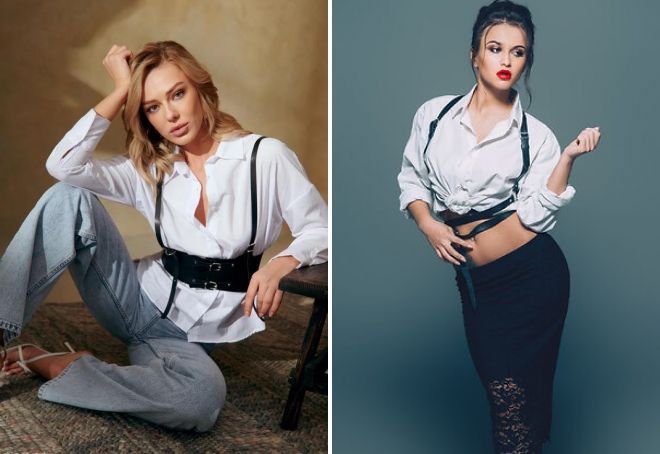 рубашка оверсайз с портупеей рубашка оверсайз с портупеей