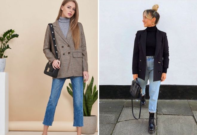 пиджак оверсайз с джинсами пиджак оверсайз с джинсами