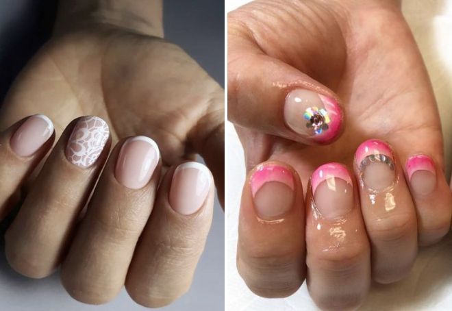 френч на короткие ногти овальной формы френч на короткие ногти овальной формы