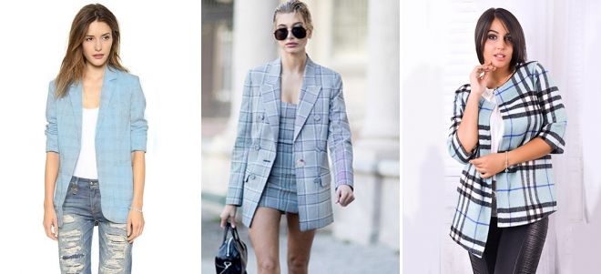 Голубой пиджак в клетку Голубой пиджак в клетку