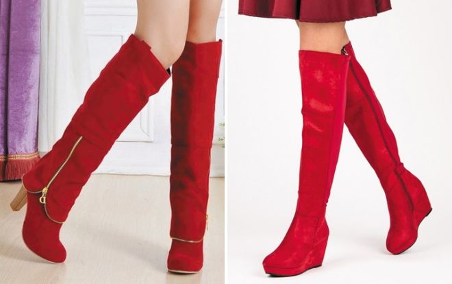 красные ботфорты красные ботфорты