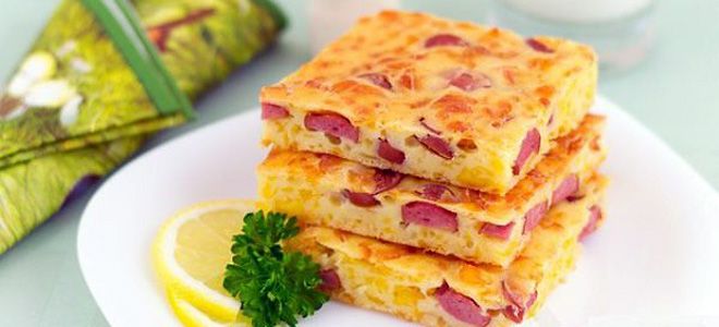 пирог с сыром бри и сосисками пирог с сыром бри и сосисками