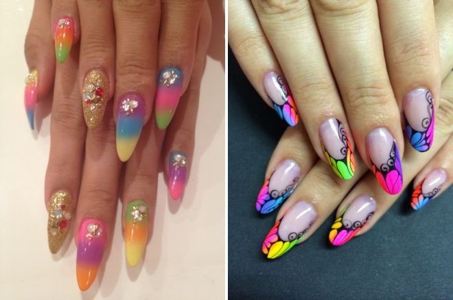 радужный маникюр на длинные ногти радужный маникюр на длинные ногти