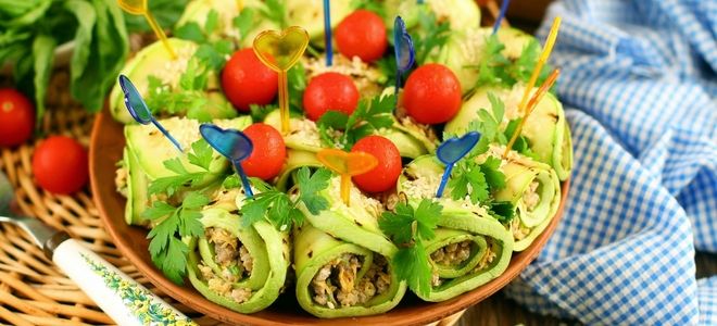 рулетики из кабачков с фаршем рулетики из кабачков с фаршем