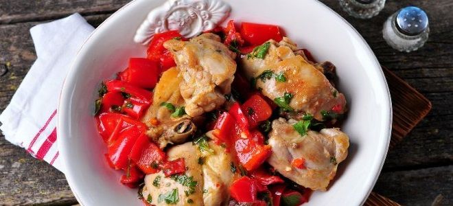 жареная курица с болгарский перцем жареная курица с болгарский перцем